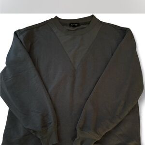 Classic Crewneck Women's Sweater in dark olive green